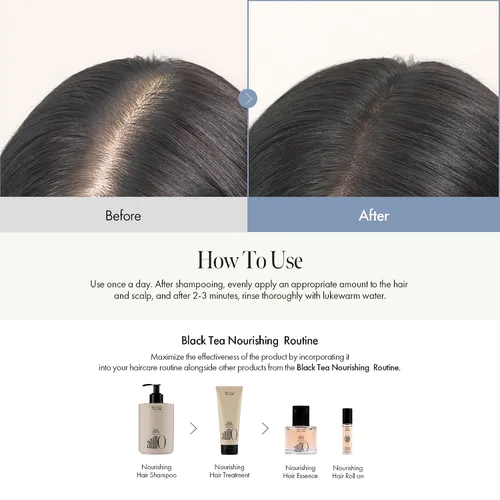 Miniatura 6 de ANILLO Black Tea - Mascarilla vegana para el cabello, tratamiento nutritivo para el cuero cabelludo, fortalece la barrera del cuero cabelludo