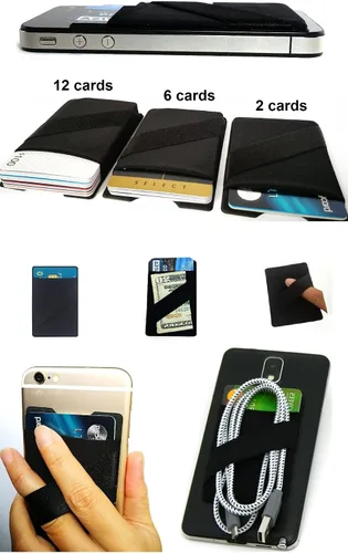 Miniatura 3 de 2 en 1 universal para teléfono inteligente celular magnético rápido rápido rápido de licra tarjeta de crédito titular de 360 grados para tablero