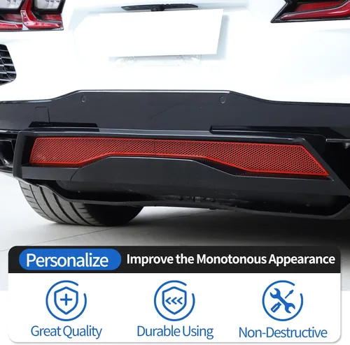 Miniatura 5 de Rejillas de malla para parachoques trasero inferior compatibles con Chevrolet Corvette C8 Stingray 2020-2026, radiadores de parachoques trasero