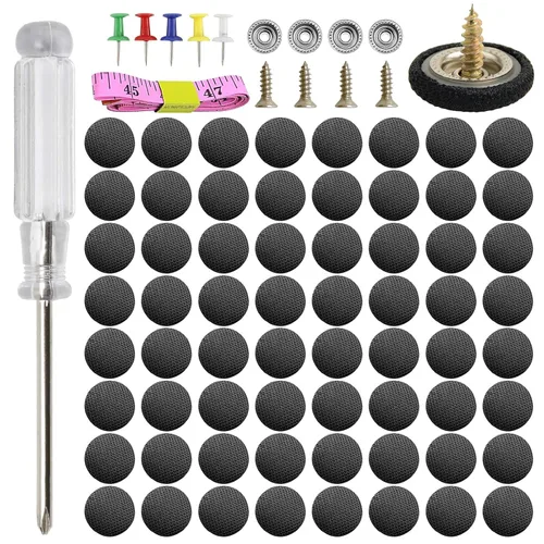 Miniatura 12 de Juego de 65 kits de reparación de techo de automóvil, 262 piezas de remaches a presión de techo para interior de techo, hebilla de reparación