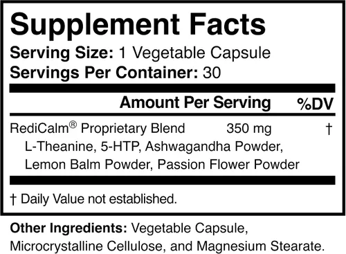 Miniatura 3 de Redicalm, probado clínicamente, suplemento para alivio natural de ansiedad, sin GMO, vegano, sin gluten