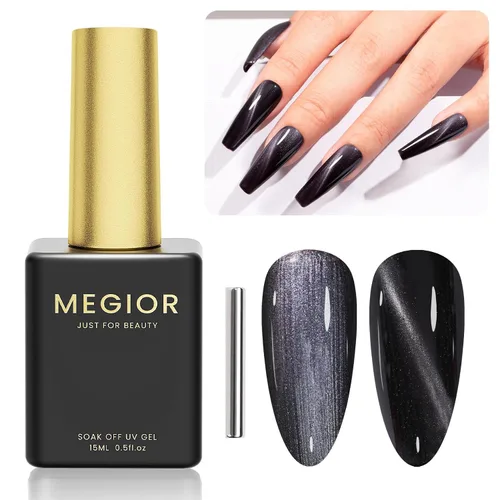 Miniatura 14 de MEGIOR Esmalte de uñas de gel azul de 0.5 onzas líquidas, color azul grisáceo, lámpara LED UV, esmalte de gel para manicura y pedicura