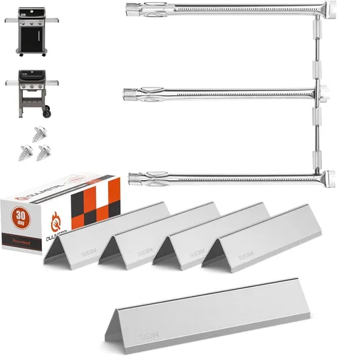 Miniatura 17 de QuliMetal 44.5 cm SUS304 Barras Aromatizadoras y Deflectores de Calor para Parrillas Weber Genesis 300 Series, Compatibles con Genesis E310 E320