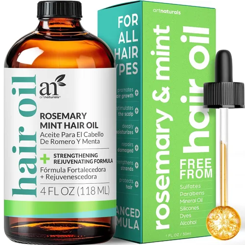 artnaturals Romero menta 4.0oz - Tratamiento nutritivo vigorizante para el cabello y el cuero cabelludo, focalización de la sequedad, cabello