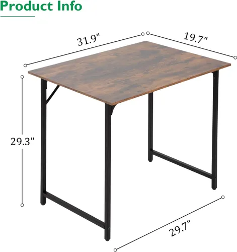 Miniatura 7 de PayLessHere Juego de escritorio y silla de oficina en casa de 32 pulgadas, escritorio para computadora de 32 pulgadas con silla de oficina Negro