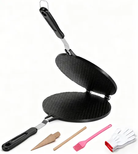 Miniatura 11 de Dyna-Living Máquina para hacer conos de gofres, máquina de cono de helado para el hogar, antiadherente, 7.9 pulgadas, molde para rollitos de huevo