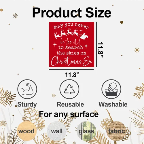 Miniatura 2 de Plantillas de Navidad para pintar sobre madera 12" Grandes plantillas de Navidad para manualidades Plantillas de Santa reutilizables Plantillas