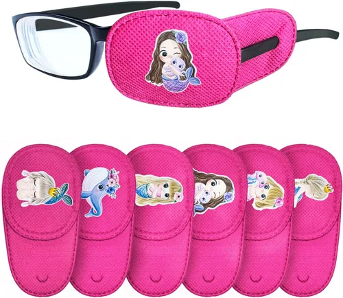 Miniatura 8 de WSHSTS 6 parches de ojos para niños, niñas, niños, parche colorido suave para ojos, parches para ojos perezosos, ojos izquierdo o derecho