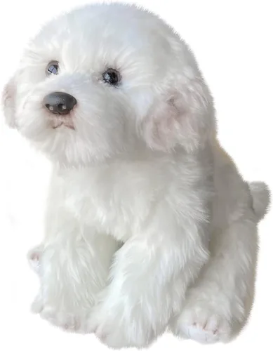 Animal de peluche maltés, peluche de perro realista, animal de peluche realista, mascota de compañía, juguetes esponjosos de perrito de peluche para