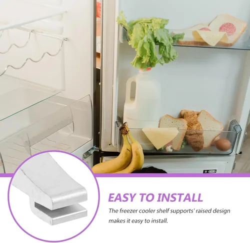 Miniatura 8 de Cabilock 8 clips para estantes de congelador, 8 unidades, clips comerciales para estantes de refrigerador, paquete de 8 hebillas de aluminio