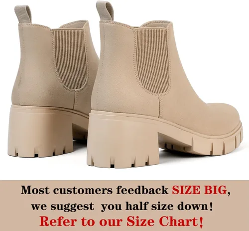 Miniatura 4 de Botas Chelsea para mujer, cómodas botas con suela de lengüeta, botines al tobillo