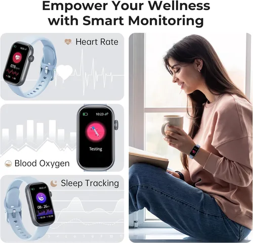 Miniatura 6 de Rastreador de actividad física para hombres y mujeres, frecuencia cardíaca 24/7, SpO2 y monitor de sueño, reloj de salud, contador de pasos