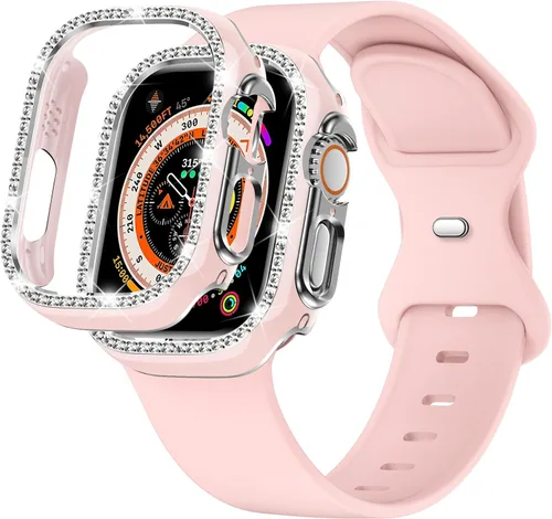 Miniatura 9 de XYF Compatible con correas rosas de Apple Watch de 1.732 in, 1.772 in, 1.811 in, 1.654 in, 1.772 in, 1.575 in, 1.496 in, 1.929 in, correa