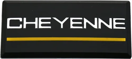 Miniatura 2 de SSDD 2 emblemas de cabina Cheyenne de repuesto para pilar de techo lateral Chevrolet 88-94 placa de identificación 3D (cromo/amarillo)