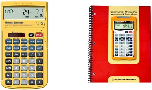 Calculated Industries Calculadora de estimador de materiales (4019) + libro de trabajo y guía de estudio de Construction Master Pro (2140)