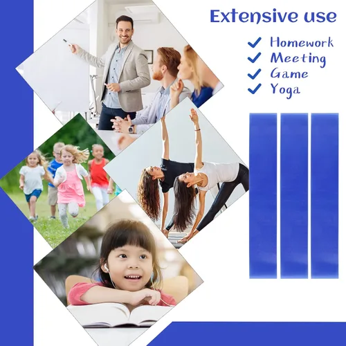 Miniatura 6 de PLULON Paquete de 15 bandas para sillas para niños con pies inquietos, bandas elásticas para pies, bandas para ansiedad, asientos flexibles para Azul