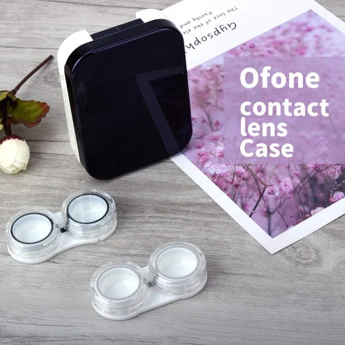 Miniatura 2 de ofone Estuche para lentes de contacto, paquete de dos fundas de viaje portátiles para lentes de contacto con herramienta removedora, pinzas