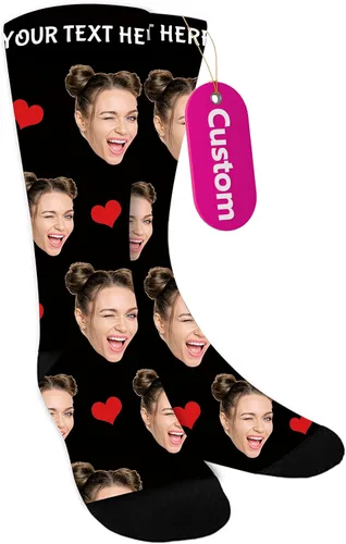 Bemaystar Calcetines personalizados con foto, calcetines personalizados con imagen, regalos personalizados para el día de San Valentín para novio