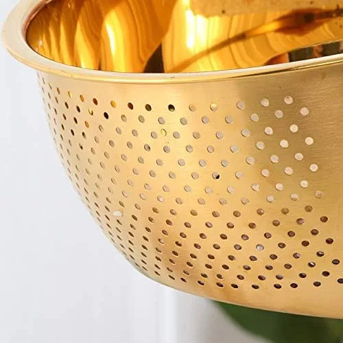 Miniatura 5 de Meisha - Cuenco de lavado de arroz, colador versátil 3 en 1 de acero inoxidable y colador de cocina con escurridor lateral para arroz, verduras