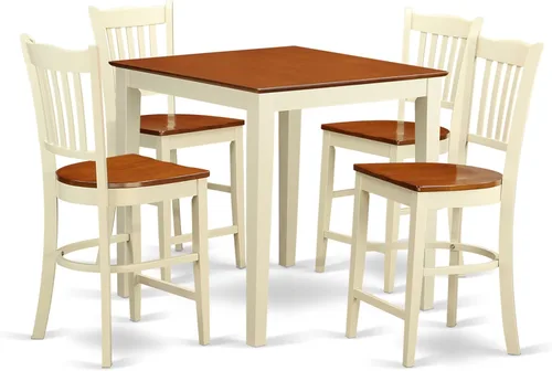 Miniatura 8 de East West Furniture VNGR3-WHI-W - Juego de comedor de 3 piezas de altura de mostrador para espacios pequeños que contiene una mesa de cocina