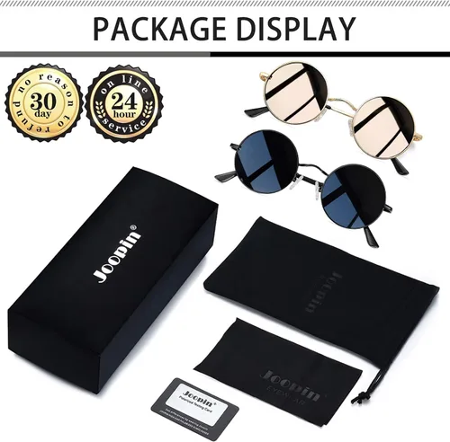 Miniatura 6 de Gafas de sol Joopin polarizadas, estilo Lennon, redondas, gafas de sol estilo hippy redondas para mujer y hombre