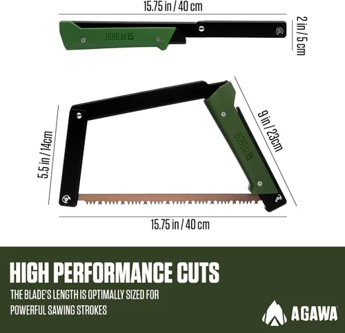 Miniatura 3 de AGAWA - Kit de Tripper BOREAL15 - Incluye sierra plegable de 15 pulgadas, funda de transporte de nailon, multiusos de 15 pulgadas y hoja agresiva