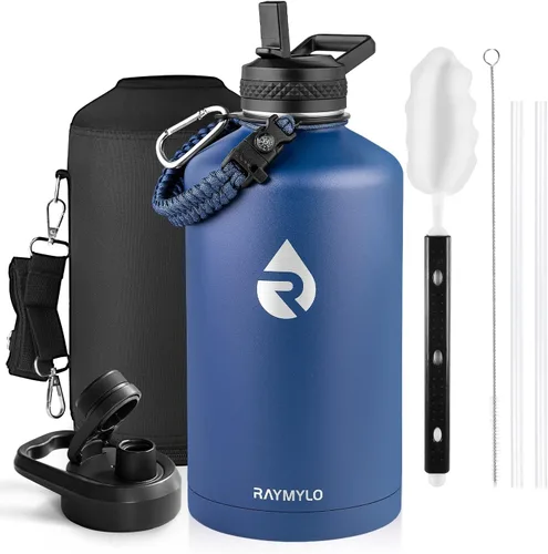 Miniatura 16 de RAYMYLO Botella de agua aislada de 24 onzas, de acero inoxidable con triple pared al vacío (fría durante 48 horas, caliente durante 24 horas), a