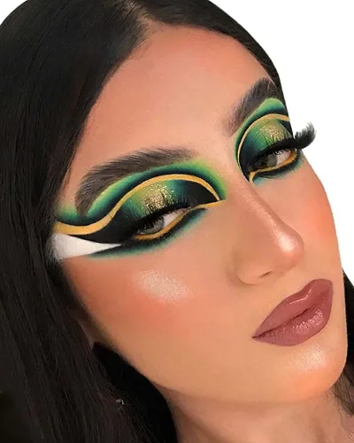 Miniatura 4 de Go Ho Juego de lápices de sombra de ojos verdes de 4 colores, kit de lápiz delineador de ojos metálico, mate y brillante, barra de sombra de ojos