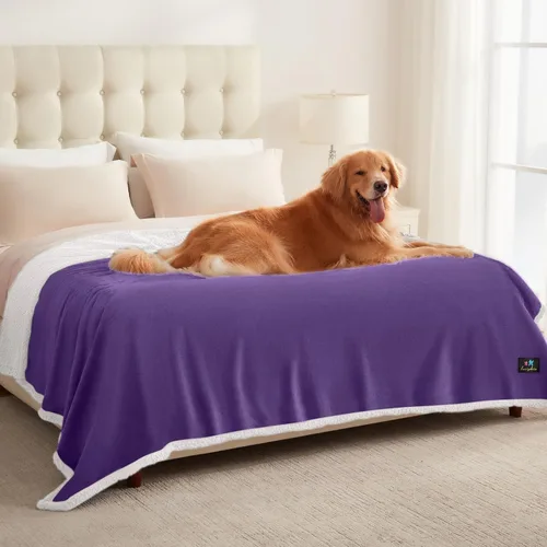 Miniatura 10 de Luciphia Manta de cama impermeable lavable, suave forro polar sherpa reversible para cachorros para perros medianos y grandes, funda protectora