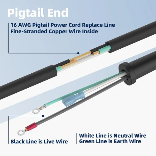 Miniatura 4 de 565056-5 - Cable de repuesto compatible con piezas de cable de alimentación Makita, pulidora de sierra circular, cable resistente para accesorios