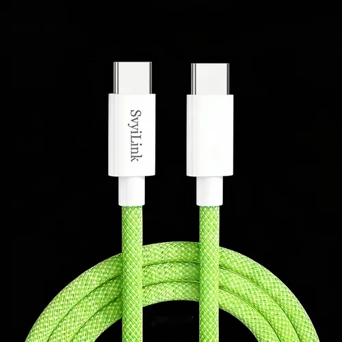 Miniatura 15 de Cable USB PD cargador rápido iluminado (USB 3 en 1 azul), cable de datos de teléfono, cable de carga de luz fluida, 39 pulgadas, material TPE