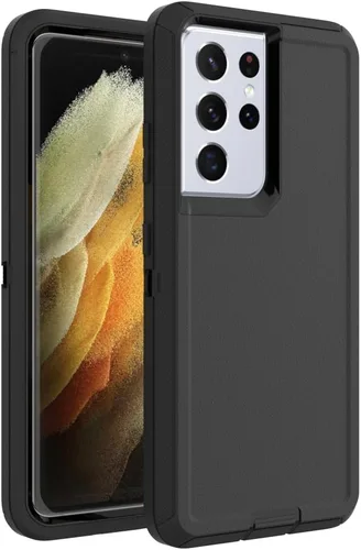 Miniatura 33 de Funda para Galaxy S21, Funda Resistente de Grado Militar Resistente a los Golpes y a Prueba de Caídas para Samsung Galaxy S21, Negro+Naranja Negro