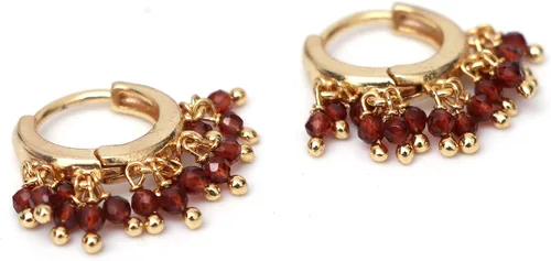 Miniatura 4 de Gempires Aretes de Cuentas de Piedras Preciosas Naturales de Cristal Ligeros Elegantes Hechos a Mano Joyería Hipoalergénica Chapada en Oro Diseño