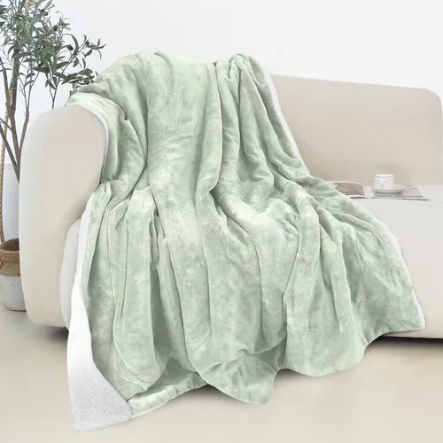 Miniatura 31 de Elegant Comfort - Manta reversible y ultra suave de franela con forro polar - Manta de sherpa navideña de invierno - Ligera, suave y acogedora