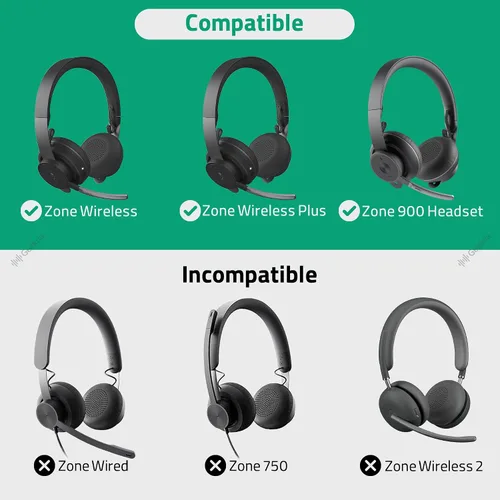 Miniatura 2 de Geekria Almohadillas de repuesto para Logitech Zone Wireless Plus y Zone 900 (excluye Zone Wired, 750, Zone Wireless 2), almohadillas con guía