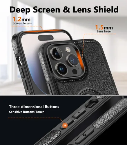 Miniatura 4 de WTCASE Funda magnética de piel para iPhone 14 Pro Max, soporte invisible integrado [compatible con Magsafe] protector delgado compatible con iPhone