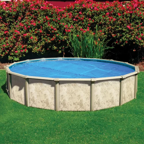 Miniatura 2 de In The Swim Cubierta solar redonda azul de 24 pies para piscina solar de 12 mil para calefacción solar sobre el suelo piscinas y piscinas enterradas