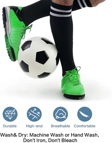 Miniatura 3 de 2 pares de calcetines de fútbol para niños de 7 a 13 años, transpirables, deportes, entrenamiento, fútbol, calcetines para niñas y niños