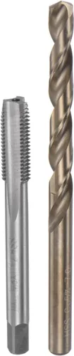 Miniatura 32 de uxcell Juego de grifos y brocas, M12 x 1.25 H2 rectos, fresadora de roscas para máquina de flauta recta, 0.413 in de acero cobalto M35 de alta