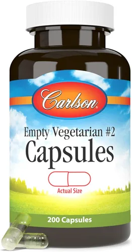 Miniatura 4 de Carlson - Cápsulas pequeñas vacías vegetarianas #2, fáciles de separar y llenar, con botella con tapa de rosca, 200 cápsulas
