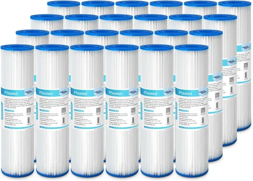 Miniatura 11 de Membrane Solutions Filtro de agua de sedimentos de poliéster plisado de 50 micrones, cartucho de repuesto de 10 x 2.5 pulgadas, prefiltro universal