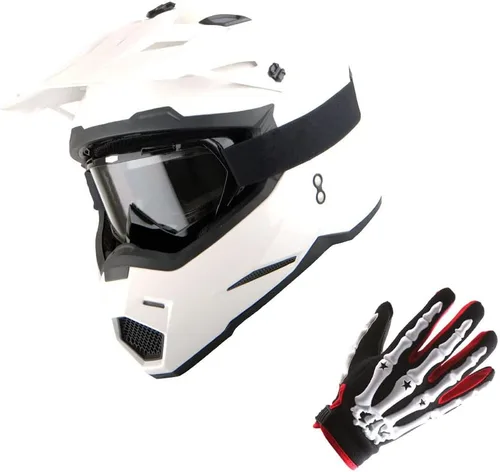 Miniatura 23 de 1Storm - Casco de motocross para adultos, BMX, MX, ATV, Dirt Bike, motocicleta cuádruple de cuatro ruedas, estilo de carreras, HF801 Sonic Blue