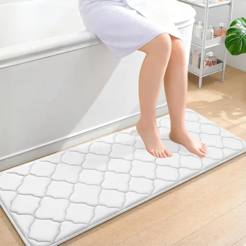 Miniatura 30 de OLANLY Alfombra de Baño de Espuma Viscoelástica de 24 x 16 pulgadas, Ultra Suave y Absorbente, Alfombras de Baño Antideslizantes, Cómodas, Lavables