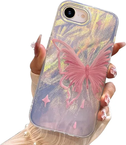 Miniatura 140 de I-MGAE-IN-AR Funda compacta para iPhone 11, diseño de mariposa, marco de protección de lente de cámara con diamante 3D, bonitas fundas protectoras