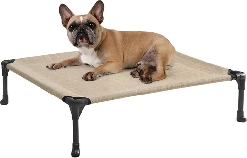 Miniatura 13 de Veehoo Outdoor Elevated Dog Bed for Large Dogs, Cooling Raised Dog Cot Off Ground Hammock Pet Beds with Breathable Mesh, No-Slip Feet, 50"x32