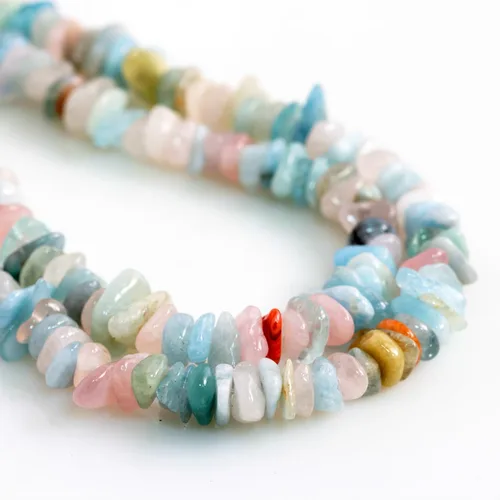 Miniatura 11 de 100 piezas de cuentas de piedras preciosas naturales para hacer joyas, 0.5 pulgadas, redondas irregulares, cuentas sueltas de cristal perforadas
