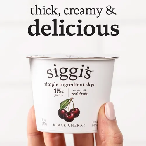 Miniatura 6 de siggi's® 2% Yogur Islandés Colado Bajo en Grasa, Sabor a Cereza Negra, 5.3 oz., Taza de Porción Individual