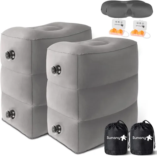 Miniatura 13 de Sunany Almohada inflable para descansar los pies, almohada de viaje en avión para adultos, cojines de altura ajustable, para que los niños duerman