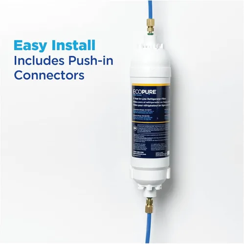 Miniatura 6 de EcoPure EPINL30 - Filtro de agua para refrigerador en línea de 5 años, ajuste universal para la mayoría de refrigeradores, máquinas de hielo