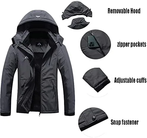 Miniatura 6 de Chaqueta de esquí impermeable para mujer, resistente al viento, cortavientos, abrigo de nieve cálido con capucha